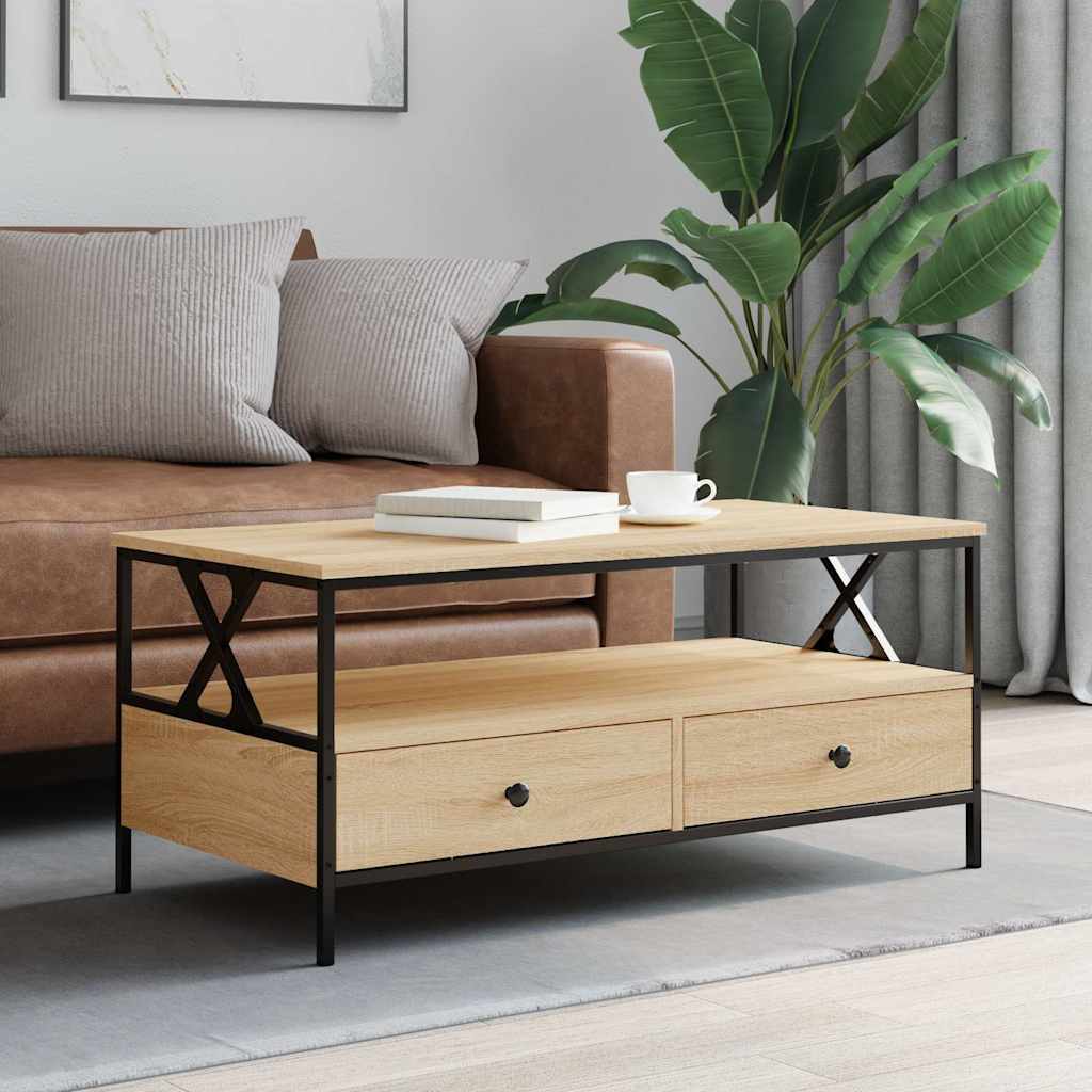 Stolić za kavu boja hrasta 100 x 51 x 45 cm konstruirano drvo