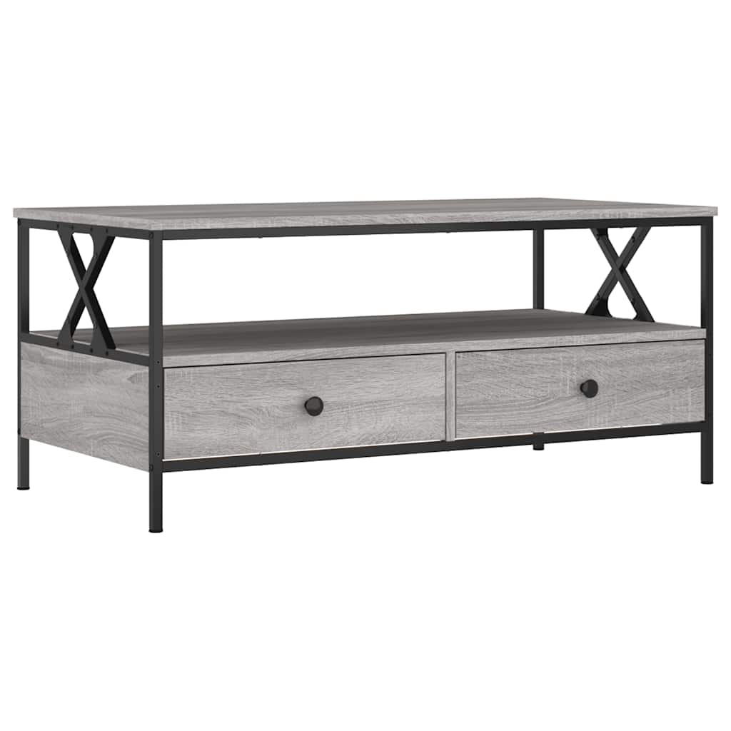 Stolić za kavu siva boja hrasta 100x51x45 cm konstruirano drvo