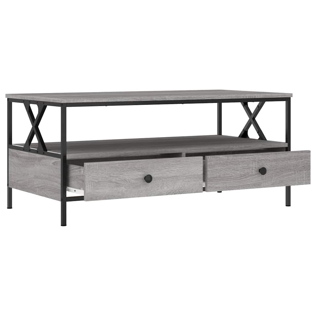 Stolić za kavu siva boja hrasta 100x51x45 cm konstruirano drvo
