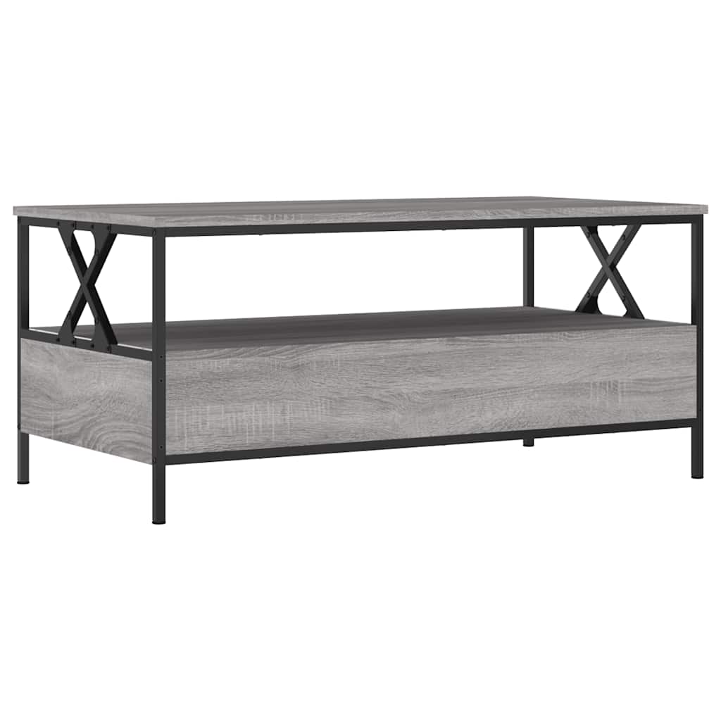 Stolić za kavu siva boja hrasta 100x51x45 cm konstruirano drvo