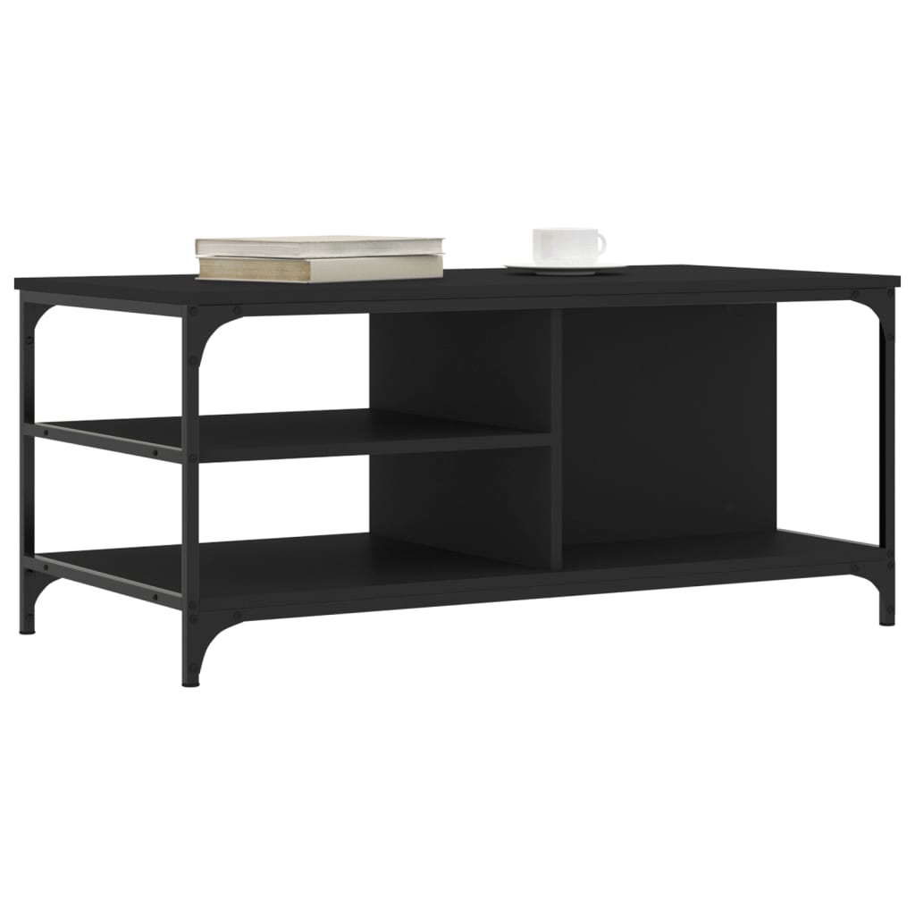 Stolić za kavu crni 100 x 50 x 45 cm od konstruiranog drva
