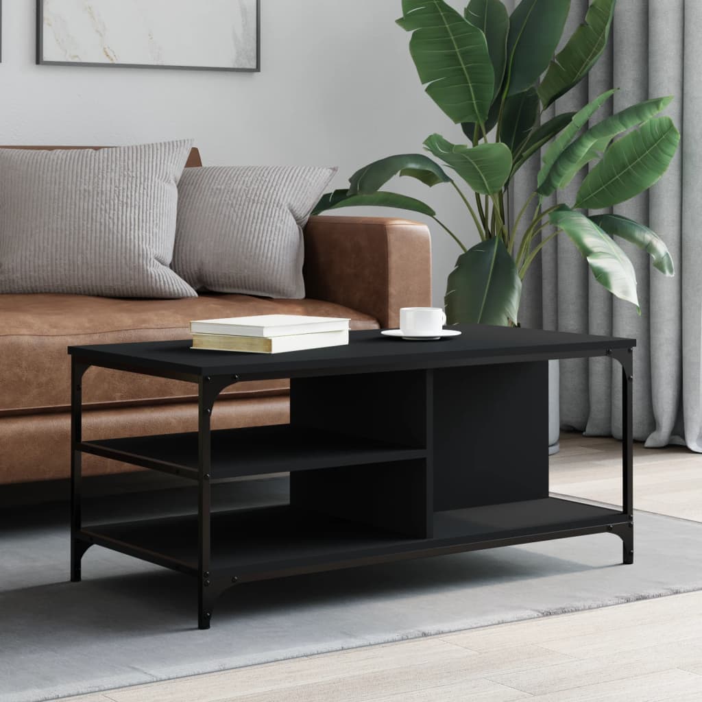Stolić za kavu crni 100 x 50 x 45 cm od konstruiranog drva