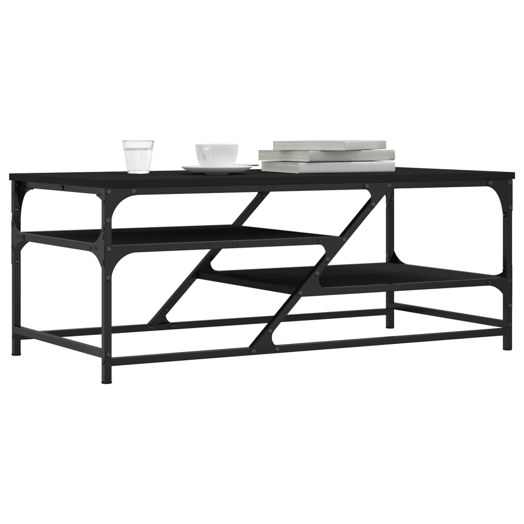 Stolić za kavu crni 100 x 49 x 40 cm od konstruiranog drva