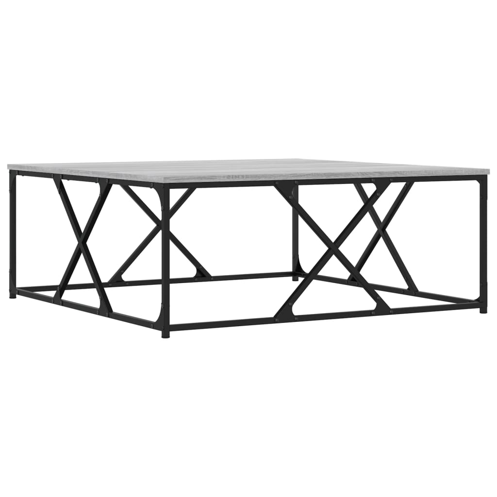 Stolić za kavu siva boja hrasta 100x100x40 cm konstruirano drvo