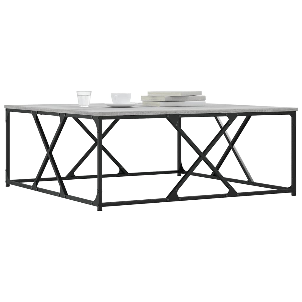 Stolić za kavu siva boja hrasta 100x100x40 cm konstruirano drvo