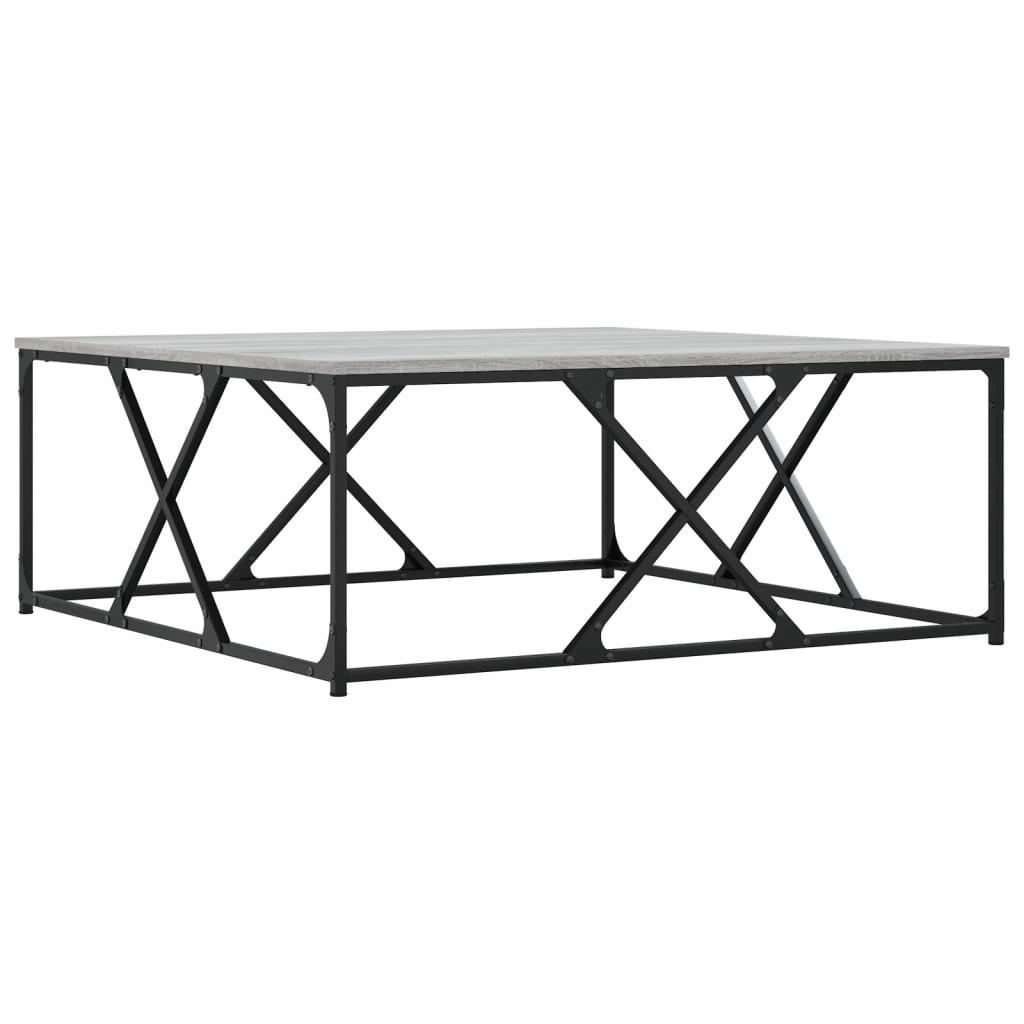 Stolić za kavu siva boja hrasta 100x100x40 cm konstruirano drvo