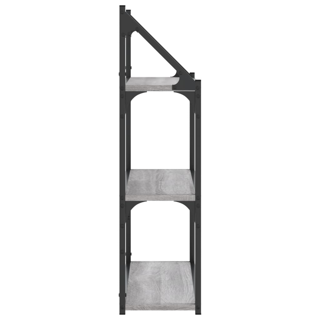 Zidna polica s 3 razine sivog hrasta sonome 60x21x78,5cm drvena
