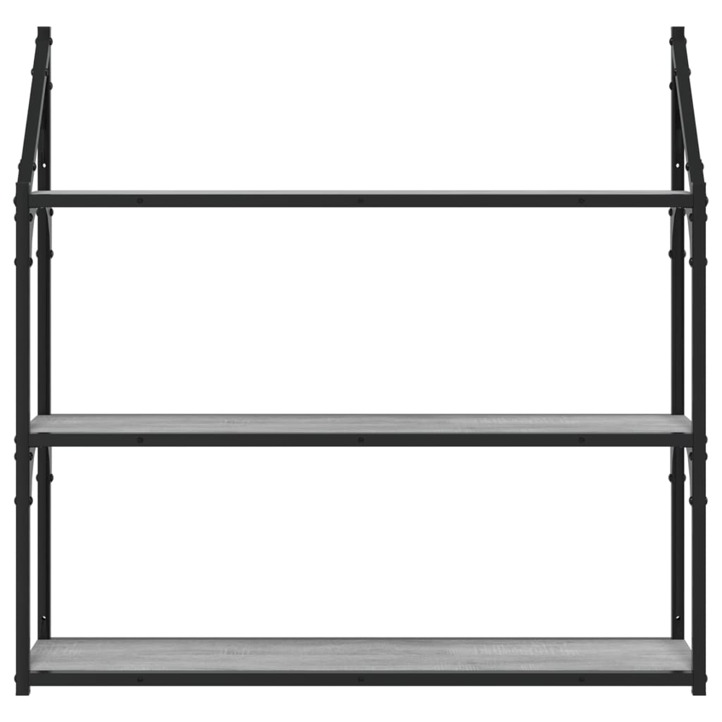 Zidna polica s 3 razine sivog hrasta sonome 80x21x78,5cm drvena