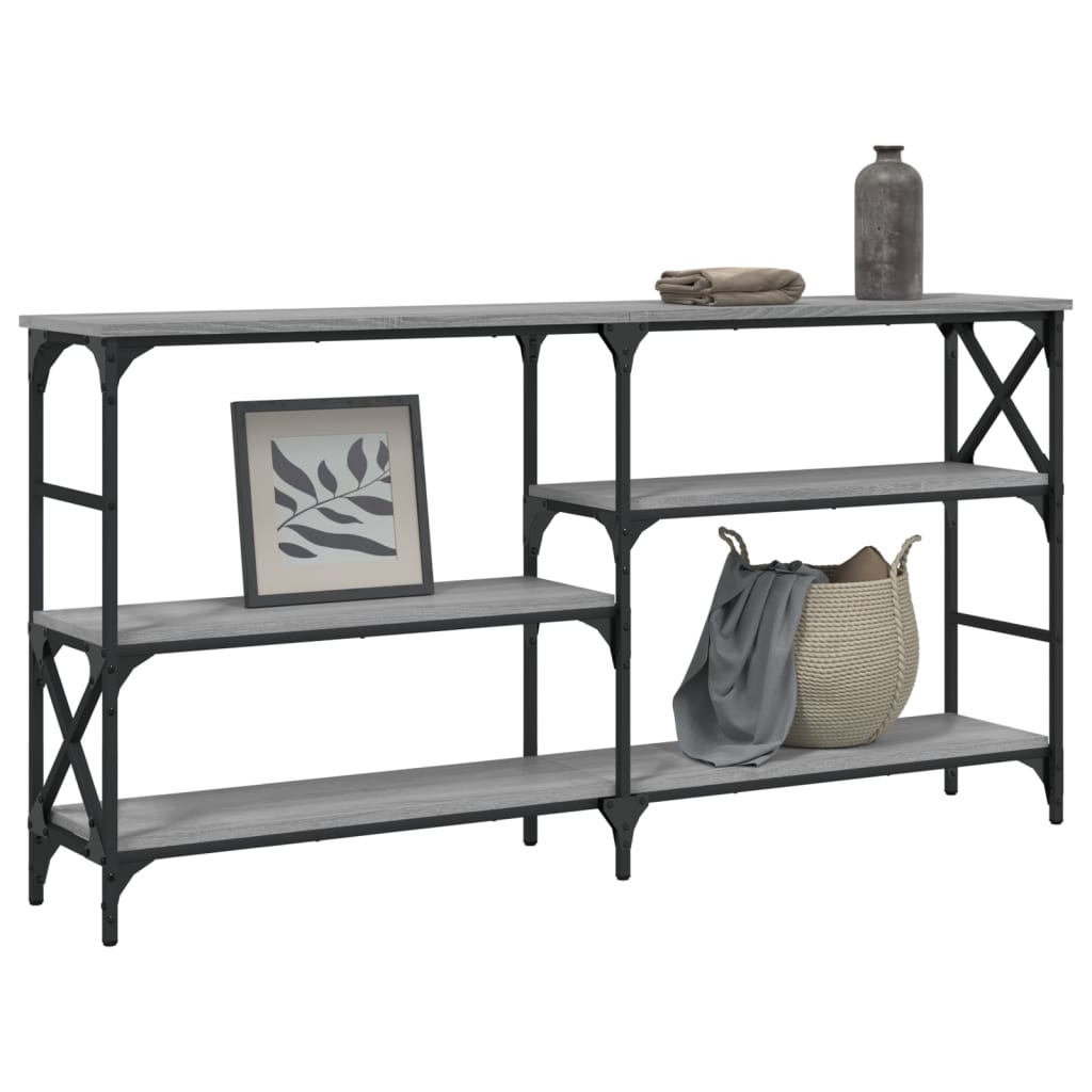 Konzolni stol siva boja hrasta 150x29x76,5 cm konstruirano drvo