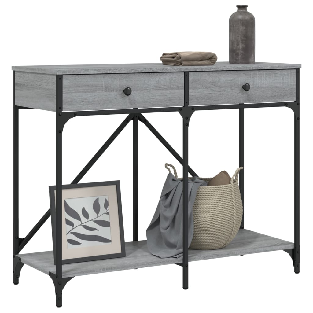 Konzolni stol siva boja hrasta 100x39x78,5 cm konstruirano drvo