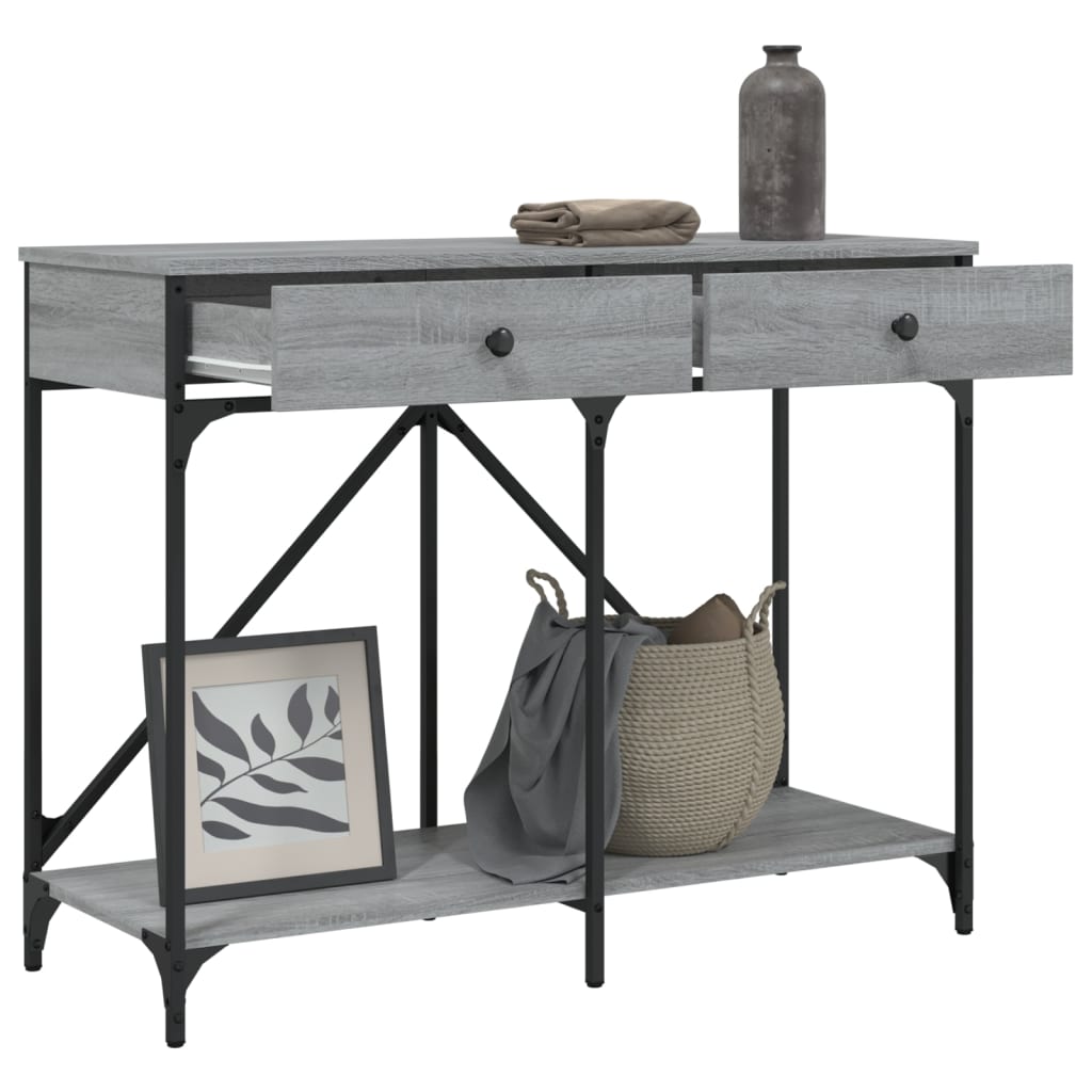 Konzolni stol siva boja hrasta 100x39x78,5 cm konstruirano drvo