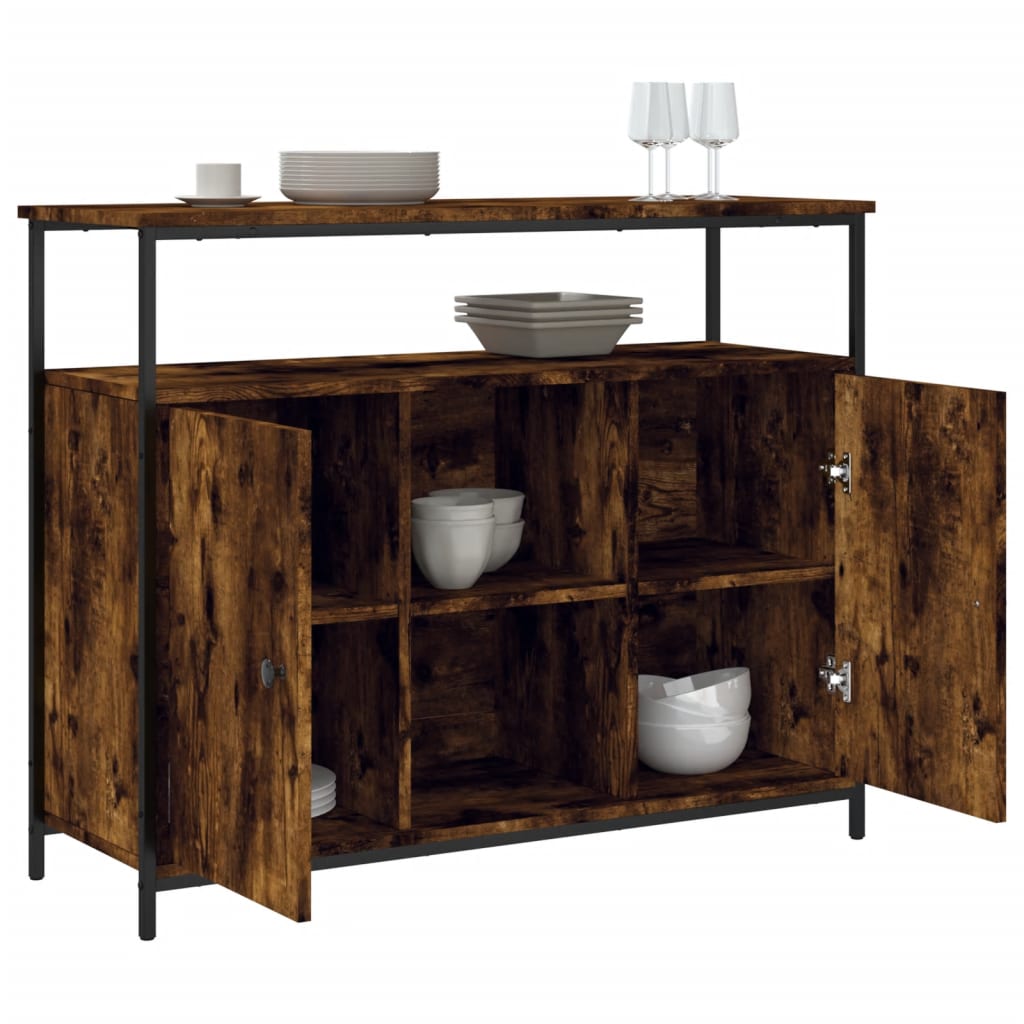 Komoda boja dimljenog hrasta 100x35x80 cm konstruirano drvo