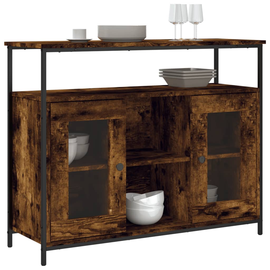 Komoda boja dimljenog hrasta 100x35x80 cm konstruirano drvo
