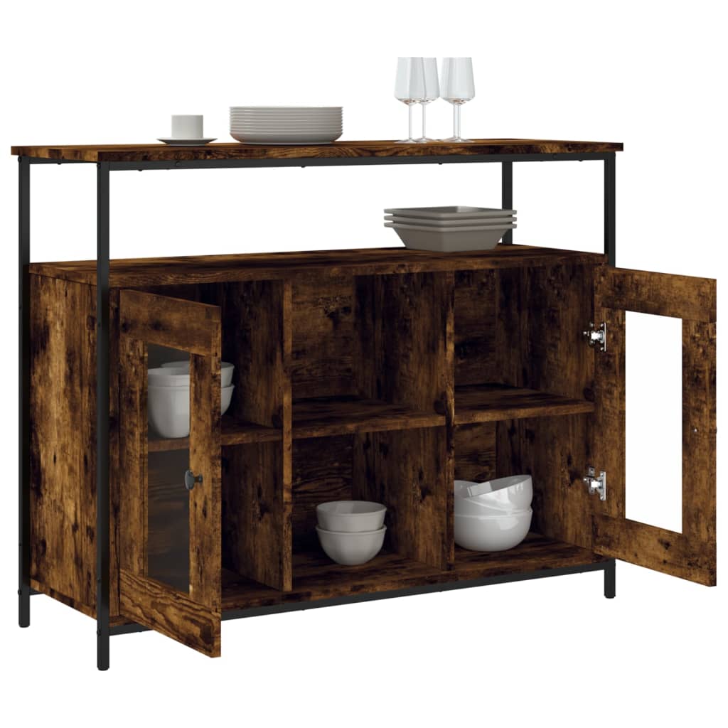 Komoda boja dimljenog hrasta 100x35x80 cm konstruirano drvo