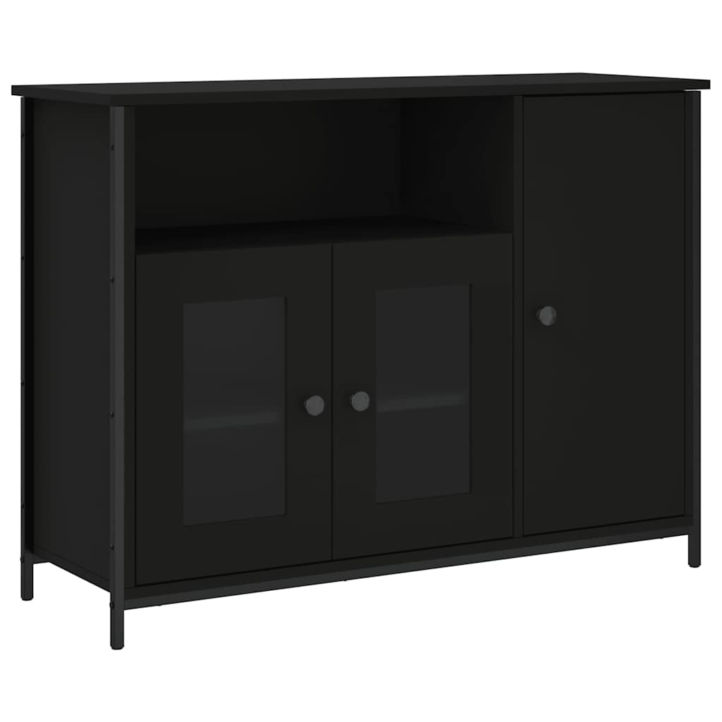 Komoda crna 100x35x75 cm od konstruiranog drva