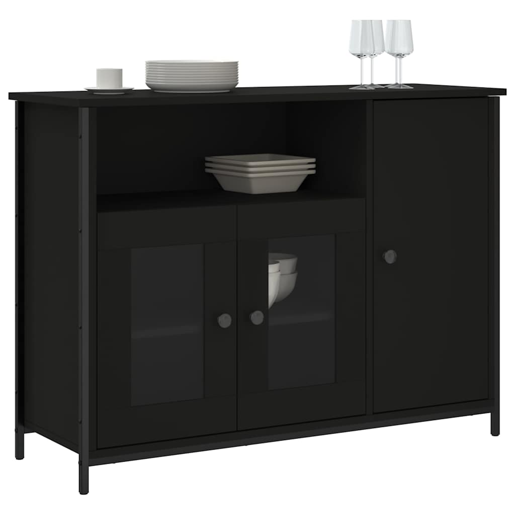 Komoda crna 100x35x75 cm od konstruiranog drva