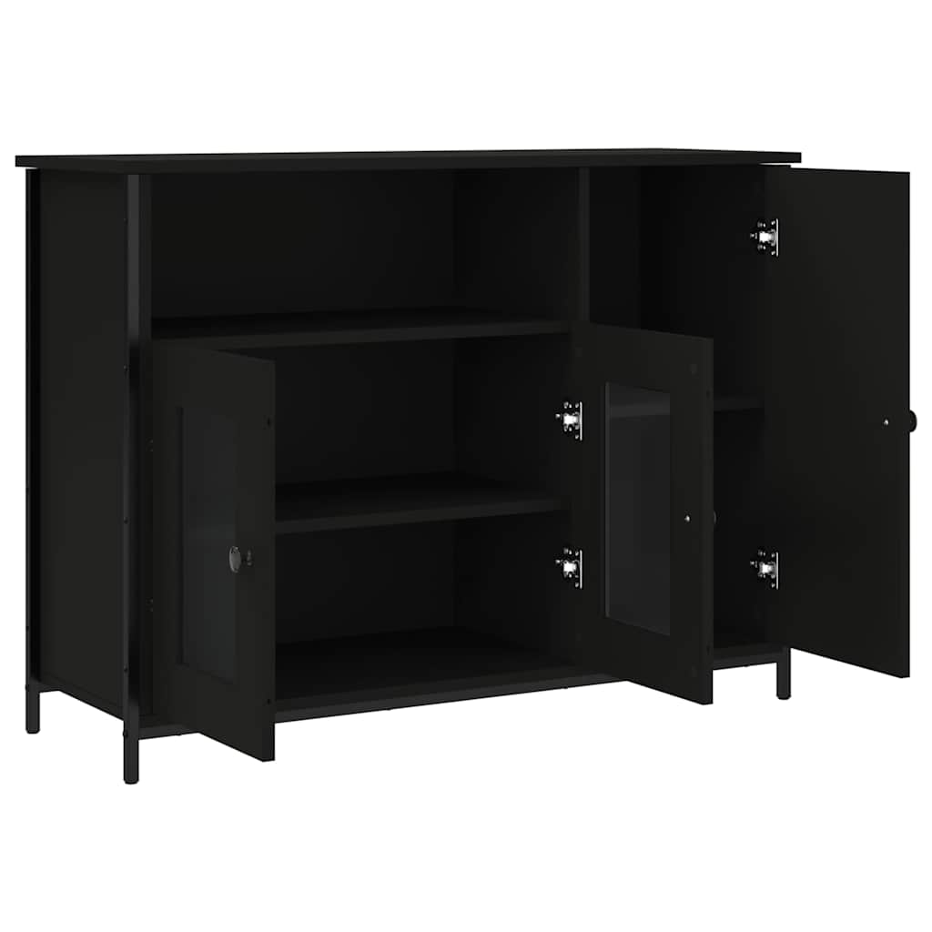 Komoda crna 100x35x75 cm od konstruiranog drva