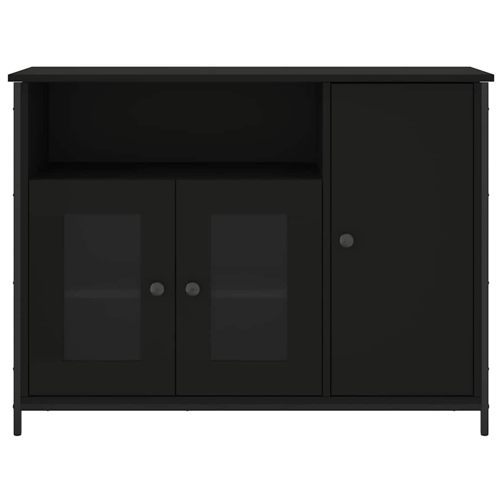 Komoda crna 100x35x75 cm od konstruiranog drva