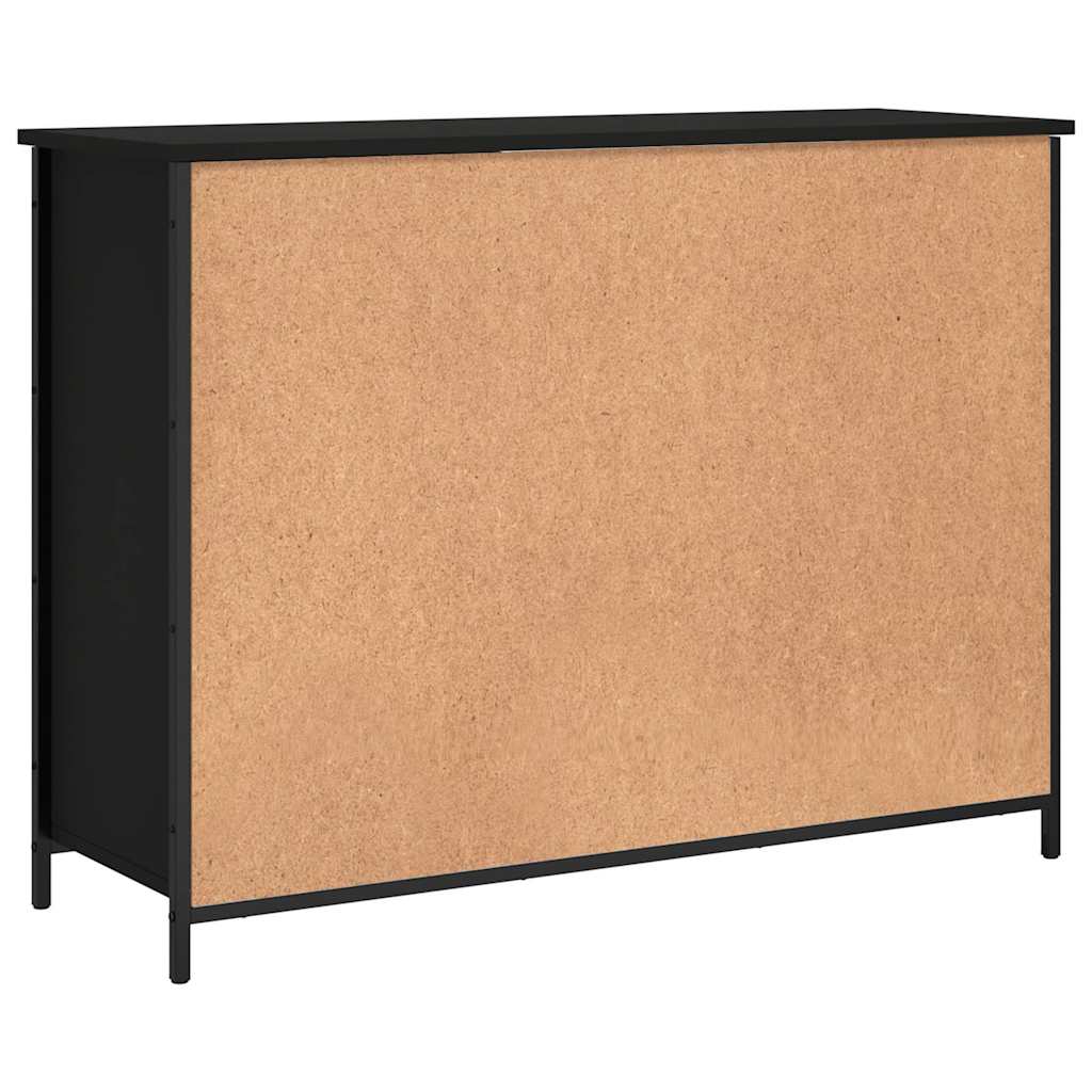 Komoda crna 100x35x75 cm od konstruiranog drva