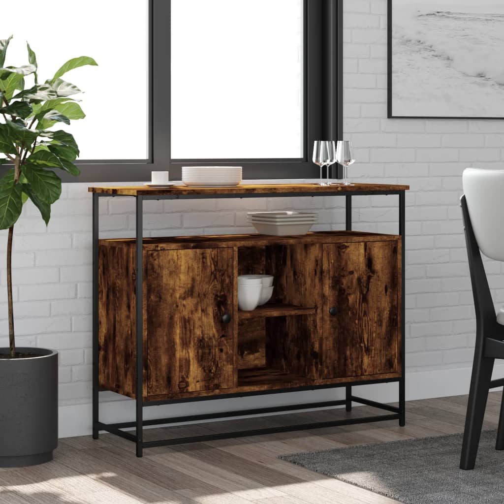 Komoda boja dimljenog hrasta 100x35x80 cm konstruirano drvo