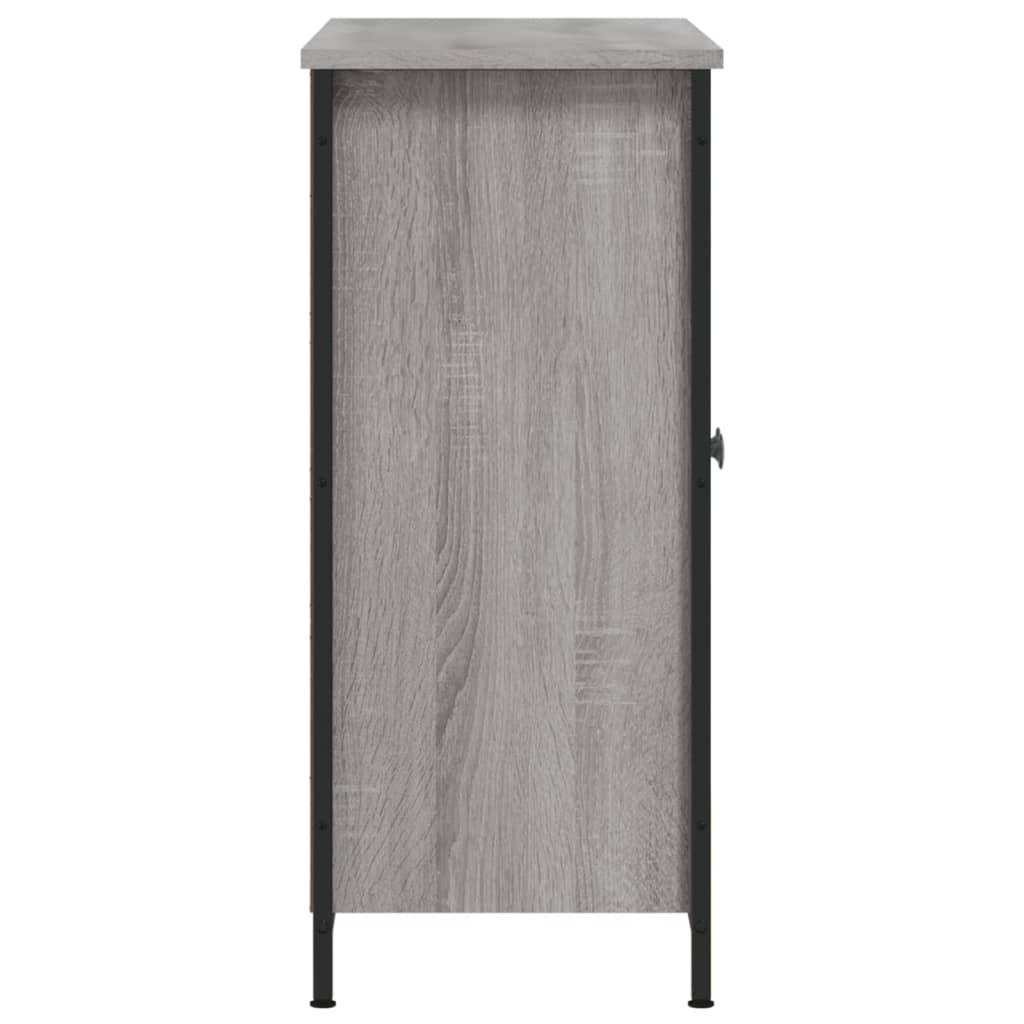 Komoda siva boja hrasta 100 x 33 x 75 cm konstruirano drvo