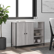 Komoda siva boja hrasta 100 x 33 x 75 cm konstruirano drvo