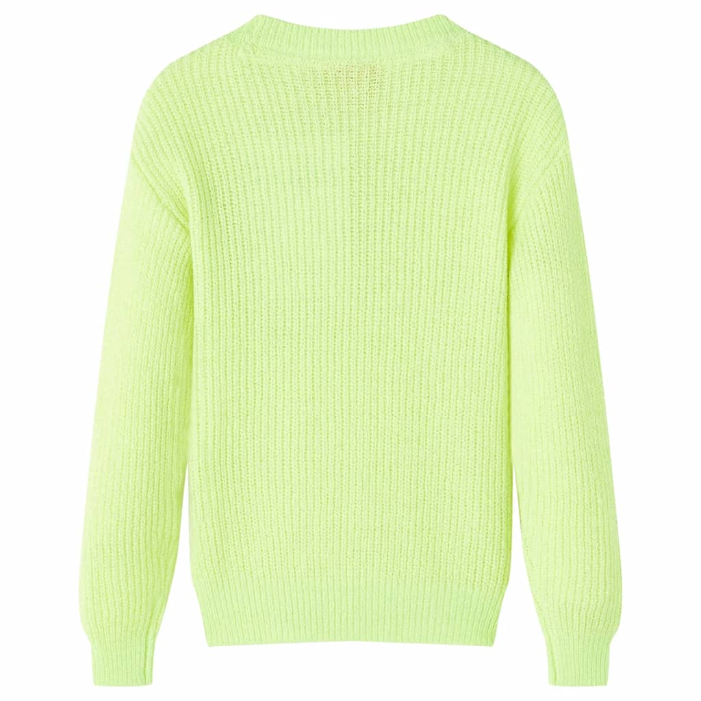 Dječji džemper pleteni neonskožuti 116