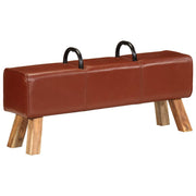 Gimnastička klupa smeđa 110 cm od prave kože