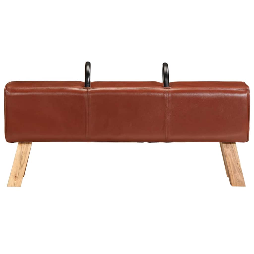 Gimnastička klupa smeđa 110 cm od prave kože