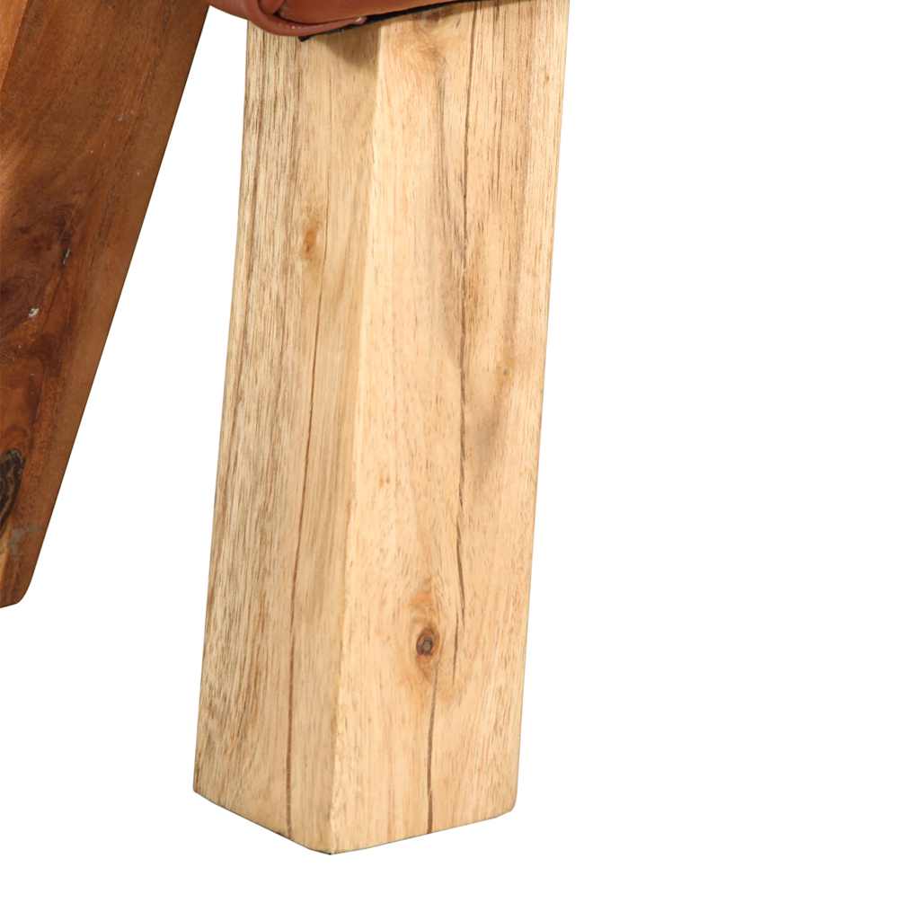 Gimnastička klupa smeđa 110 cm od prave kože