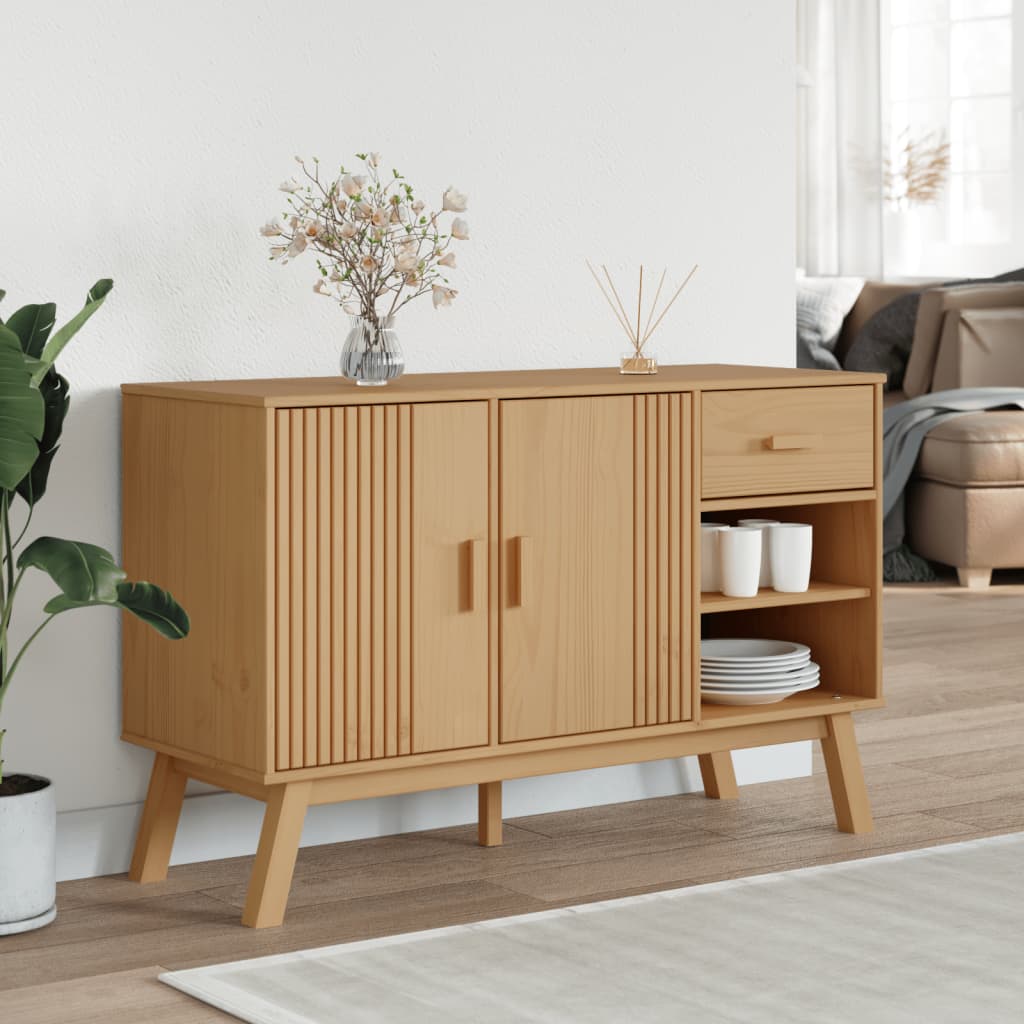 Komoda OLDEN smeđa 114 x 43 x 73,5 cm od masivne borovine