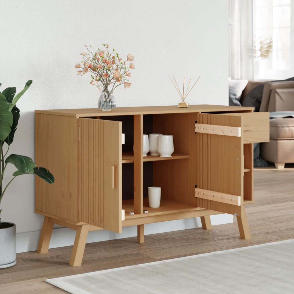 Komoda OLDEN smeđa 114 x 43 x 73,5 cm od masivne borovine