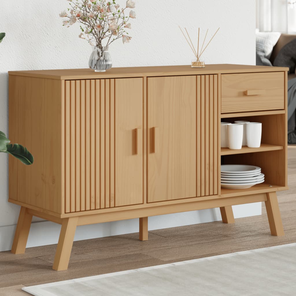 Komoda OLDEN smeđa 114 x 43 x 73,5 cm od masivne borovine