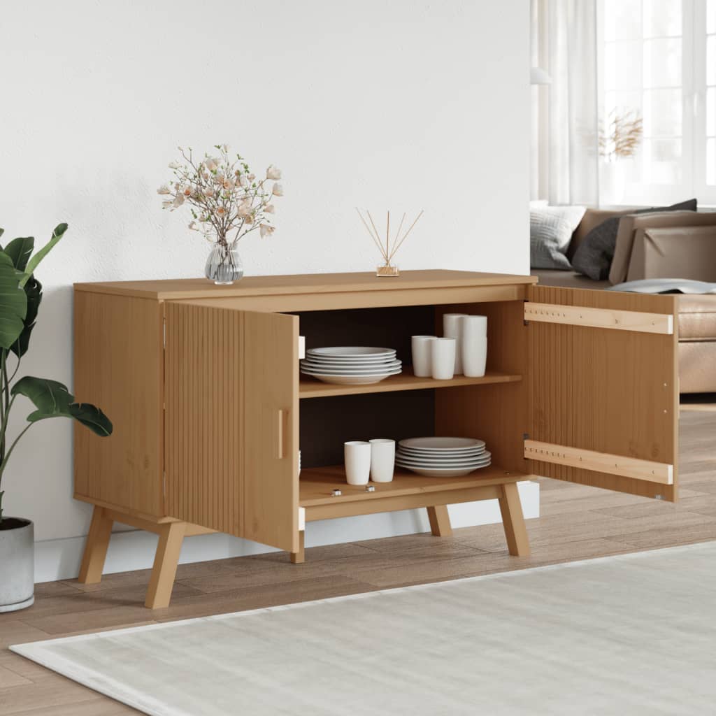 Komoda OLDEN smeđa 114 x 43 x 73,5 cm od masivne borovine