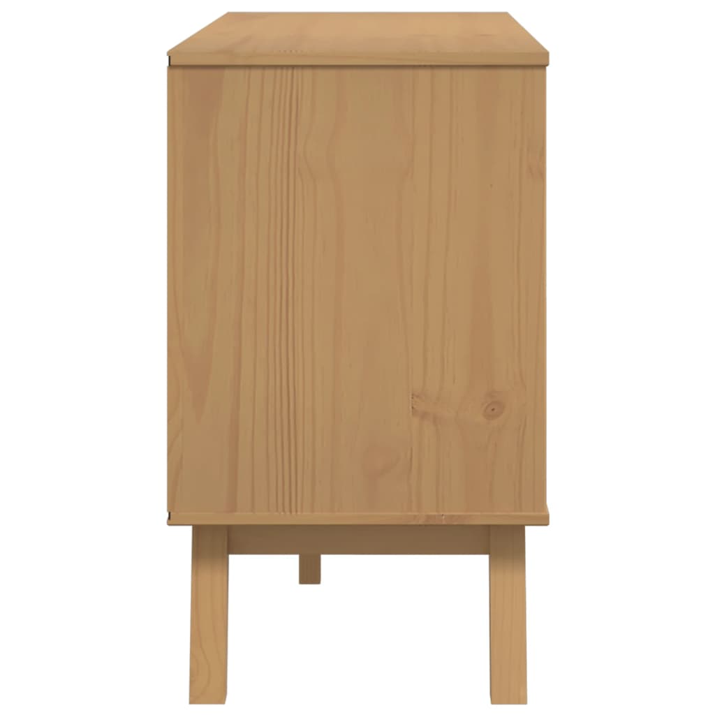 Komoda OLDEN bijelo-smeđa 114x43x73,5 cm od masivne borovine