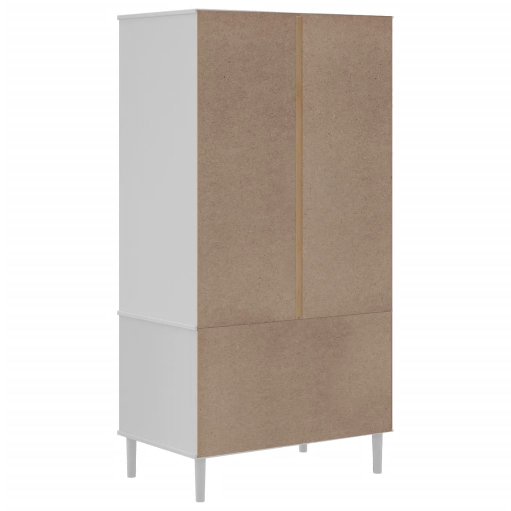 Komoda SENJA bijela izgled ratana 90x55x175 cm masivna borovina
