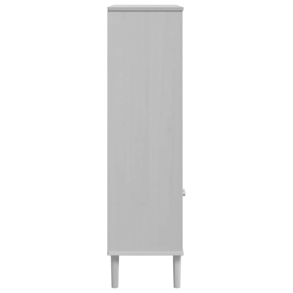Regal za knjige SENJA izgled ratana bijeli 90x35x130cm borovina