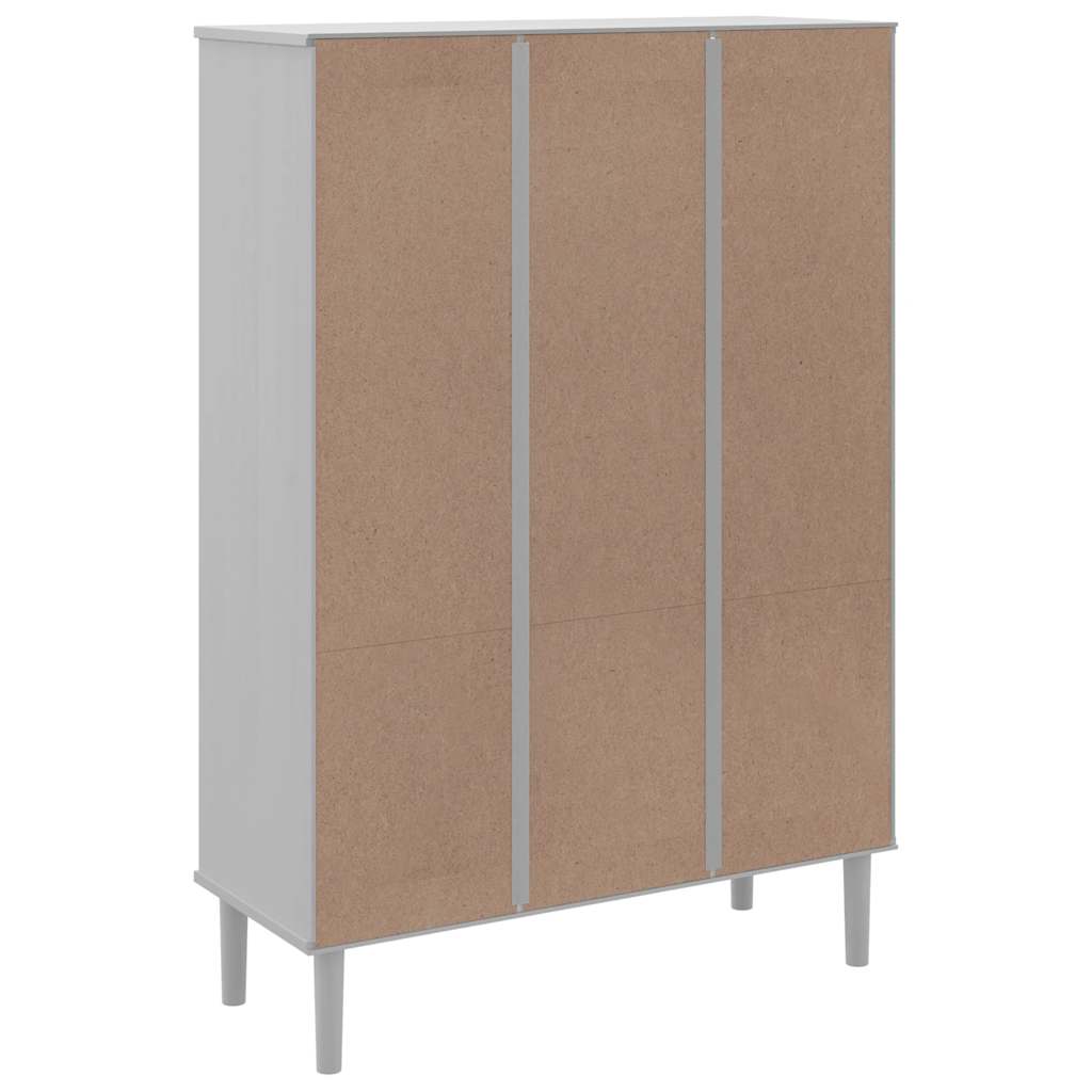 Regal za knjige SENJA izgled ratana bijeli 90x35x130cm borovina