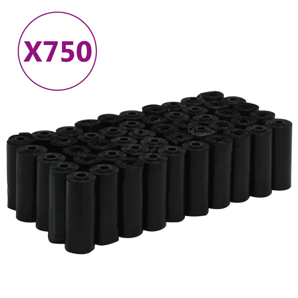 Vrećice za pseći izmet 750 kom crne 30 x 20 cm PE