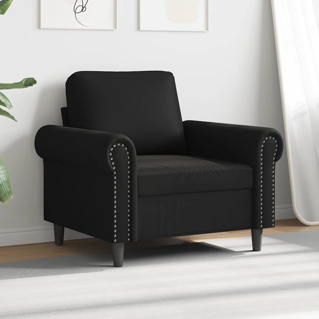 Fotelja crna 60 cm od umjetne kože