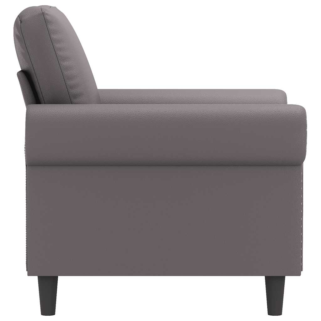 Fotelja siva 60 cm od umjetne kože