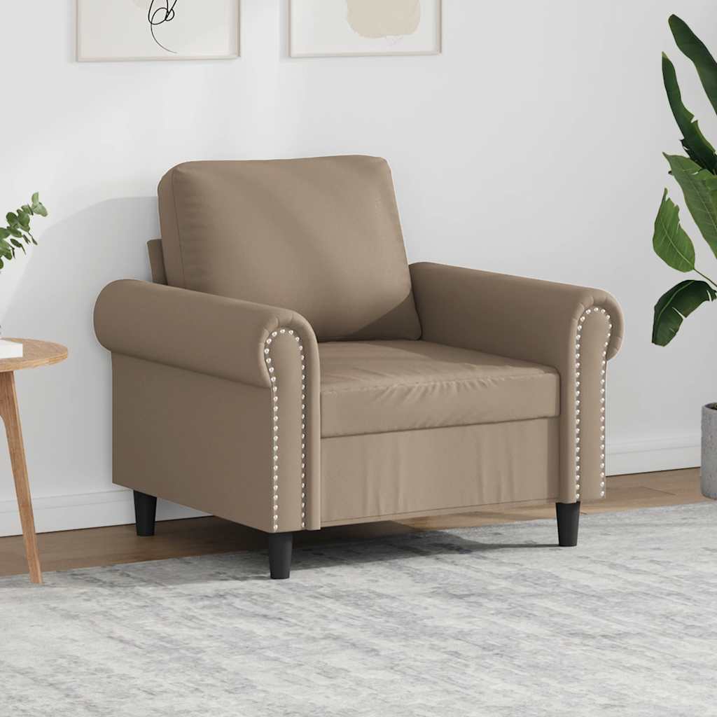 Fotelja boja cappuccina 60 cm od umjetne kože