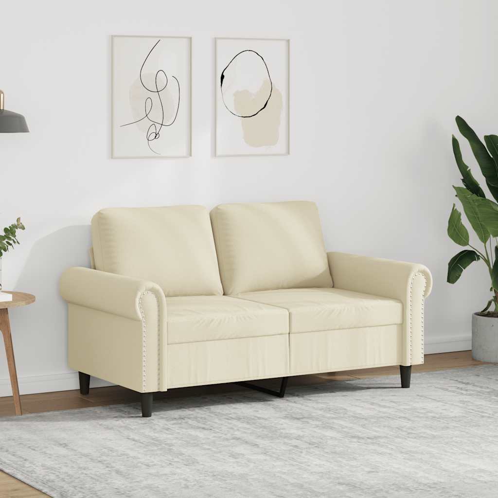 Dvosjed od tkanine krem 120 cm od umjetne kože