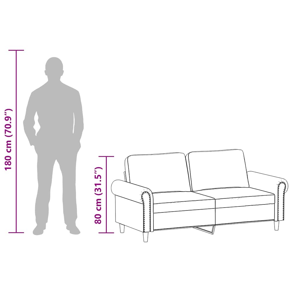 Dvosjed od tkanine crni 140 cm od umjetne kože