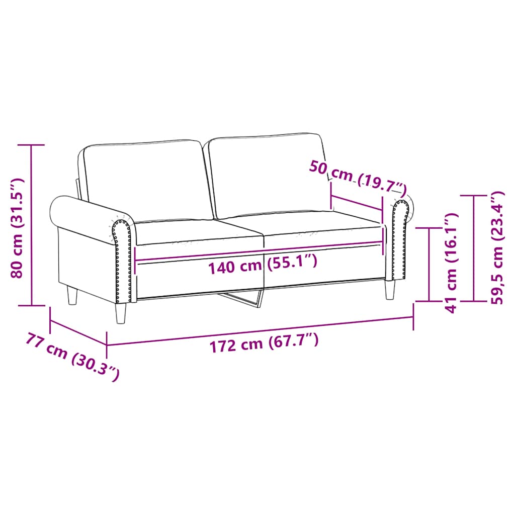 Dvosjed od tkanine krem 140 cm od umjetne kože