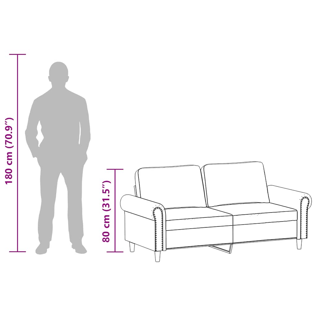 Dvosjed od tkanine krem 140 cm od umjetne kože