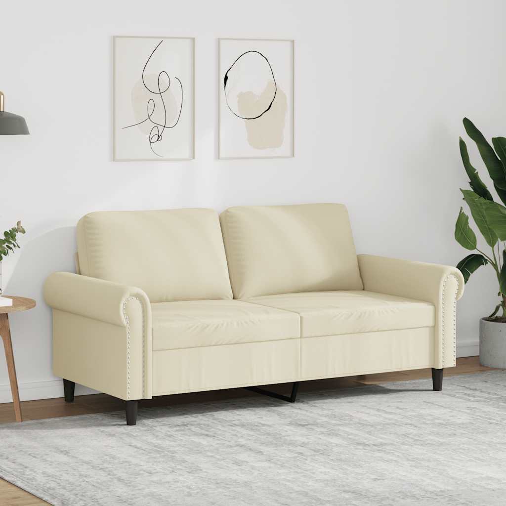 Dvosjed od tkanine krem 140 cm od umjetne kože