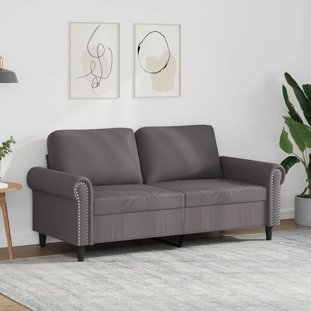 Dvosjed od tkanine siva 140 cm od umjetne kože