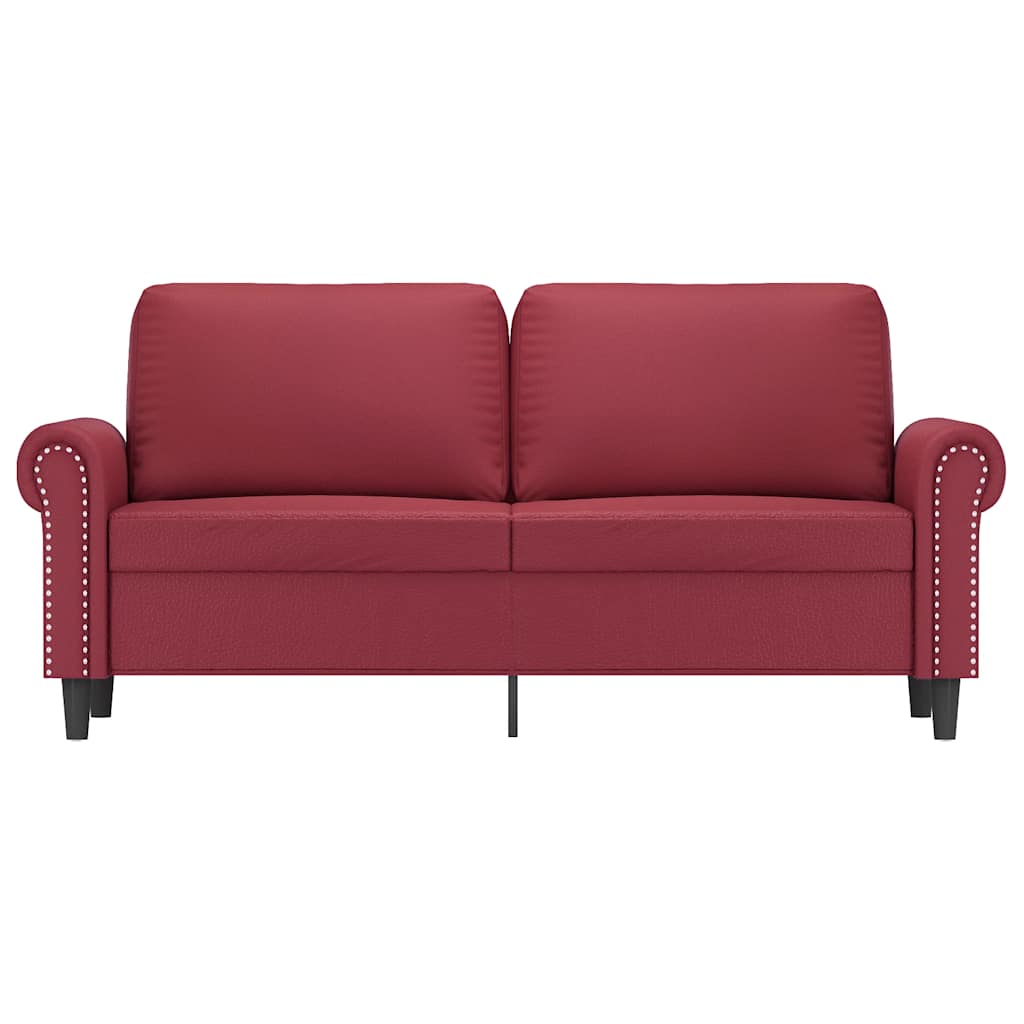 Dvosjed od tkanine crvena boja vina 140 cm umjetne kože