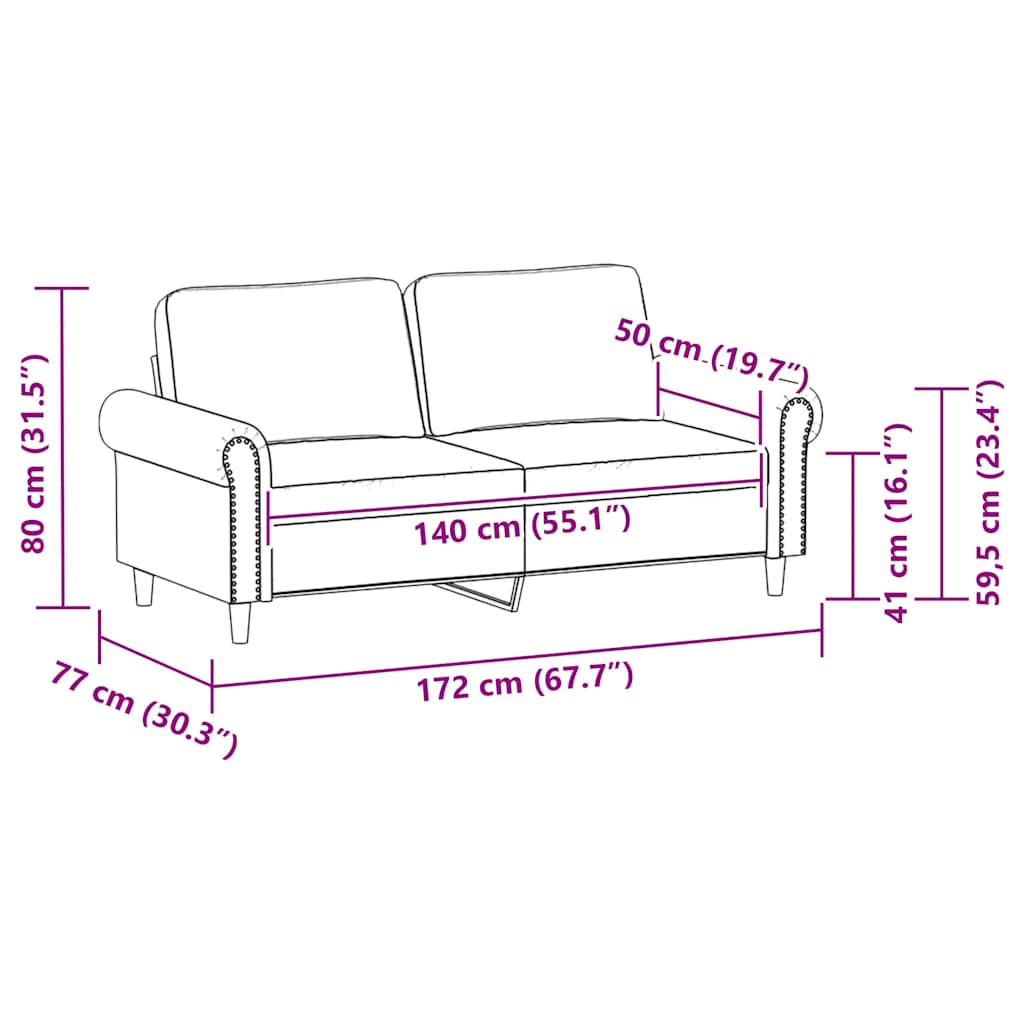 Dvosjed od tkanine cappuccina 140 cm od umjetne kože